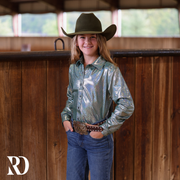 *YOUTH* DUSTY TEAL SPARKLE PERFORMANCE SHIRT