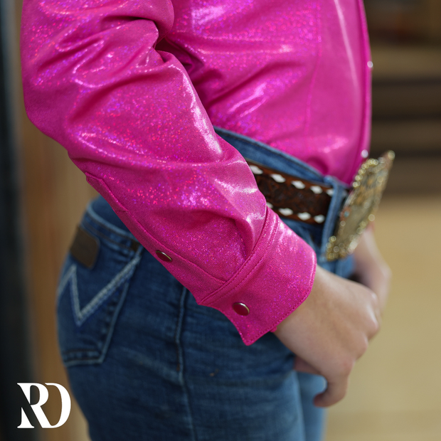 *YOUTH* HOT PINK SPARKLE PERFORMANCE SHIRT