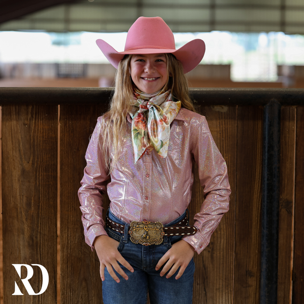 *YOUTH* LIGHT ROSE SPARKLE PERFORMANCE SHIRT