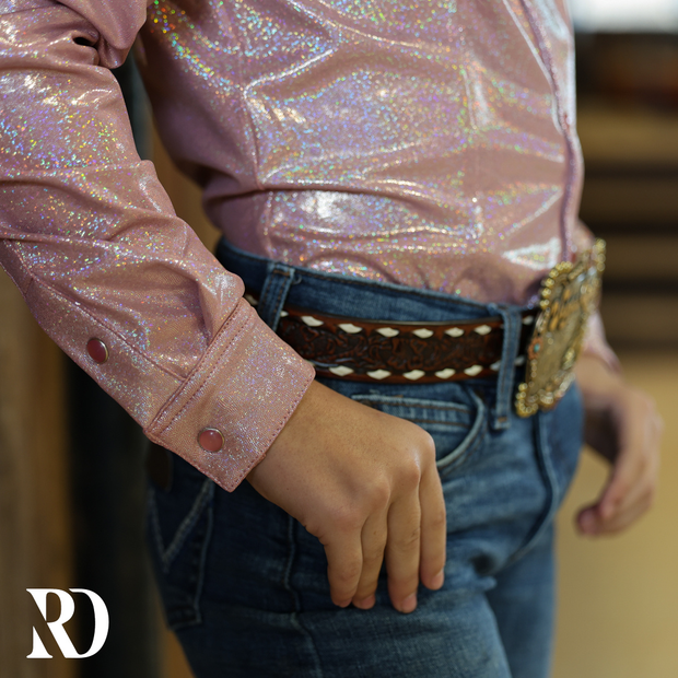 *YOUTH* LIGHT ROSE SPARKLE PERFORMANCE SHIRT