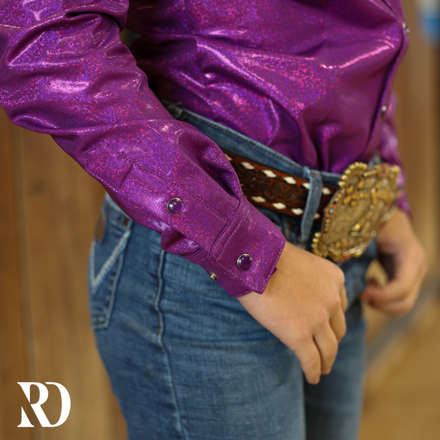 *YOUTH* PURPLE SPARKLE PERFORMANCE SHIRT