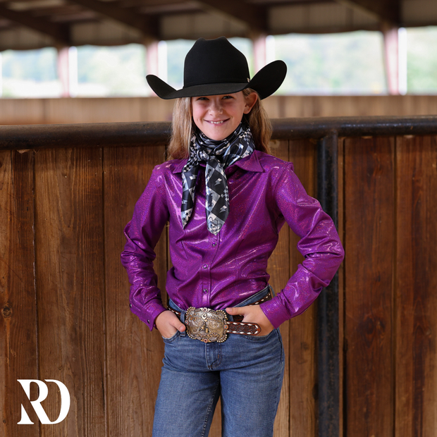 *YOUTH* PURPLE SPARKLE PERFORMANCE SHIRT