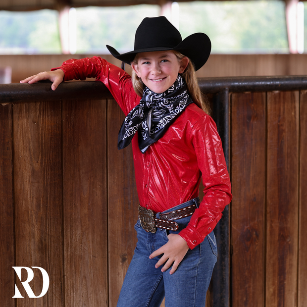 *YOUTH* RED SPARKLE PERFORMANCE SHIRT