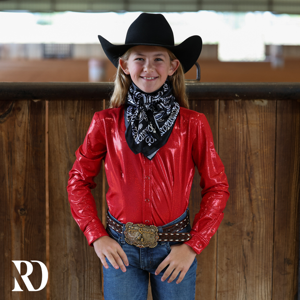 *YOUTH* RED SPARKLE PERFORMANCE SHIRT