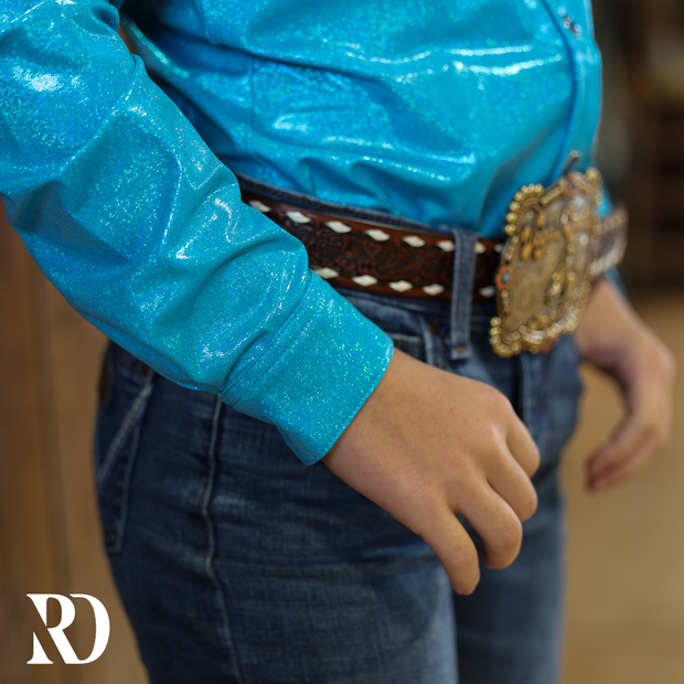 *YOUTH* TURQUOISE SPARKLE PERFORMANCE SHIRT