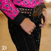 *YOUTH* SIGNATURE TROUSER -  BLACK WITH CRYSTALS