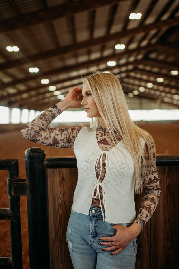 AMAYAH LACE UP TIE | TOP