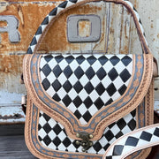 ZADIE TOOLED LEATHER CHECKERED | HANDBAG