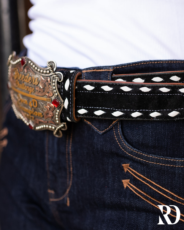 COLORED LEATHER BUCKSTITCH BELTS
