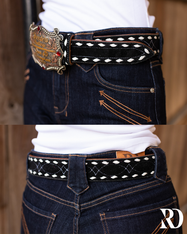 COLORED LEATHER BUCKSTITCH BELTS