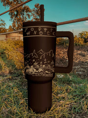 BLACK CATTLE DRIVE TUMBLER