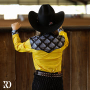 *YOUTH* GOLD SPADE SPARKLE PERFORMANCE RODEO SHIRT