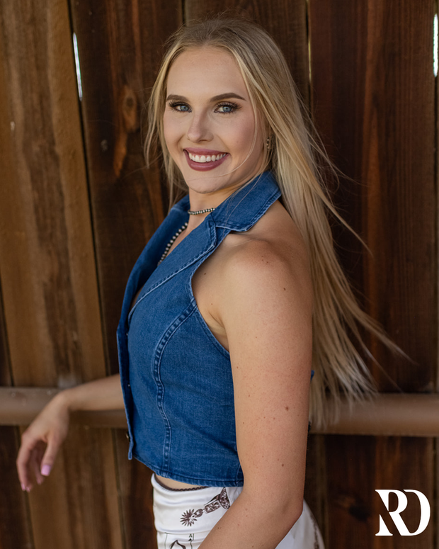 LIBBY DENIM HALTER | TOP