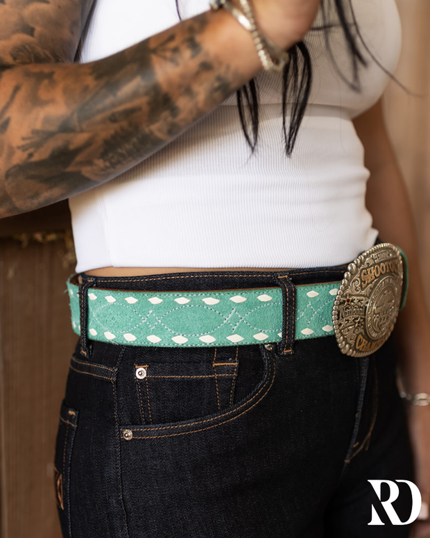 COLORED LEATHER BUCKSTITCH BELTS