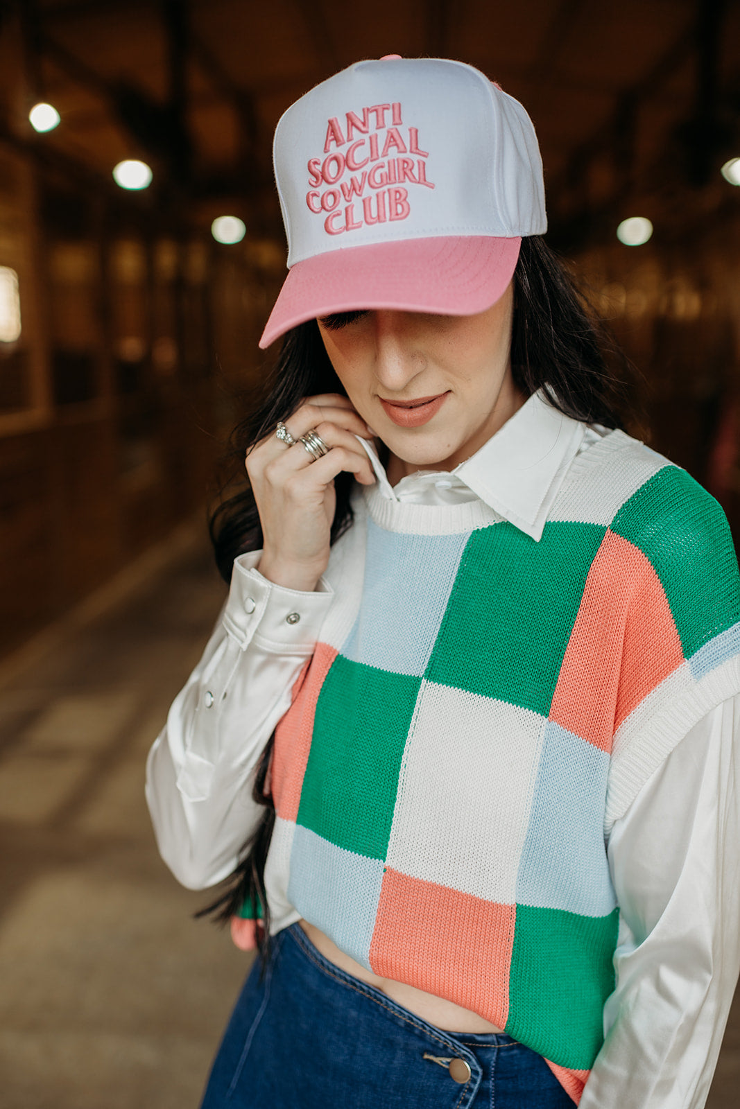 MISSY COLOR BLOCK (GREEN/PINK) | TOP – Ranch Dress'n