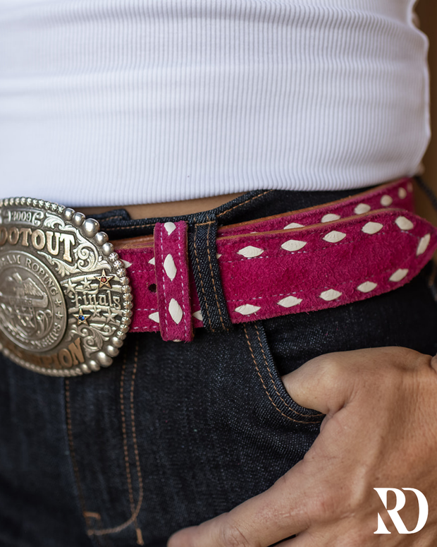COLORED LEATHER BUCKSTITCH BELTS
