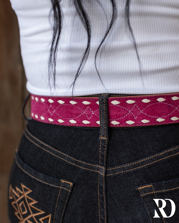 COLORED LEATHER BUCKSTITCH BELTS