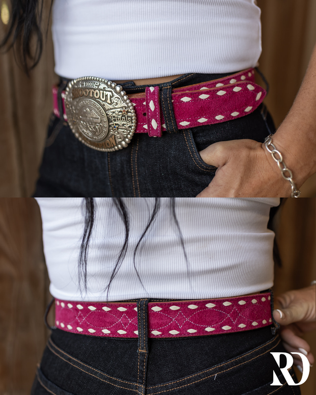 COLORED LEATHER BUCKSTITCH BELTS