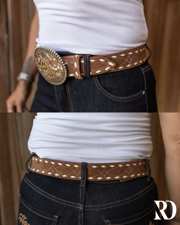 COLORED LEATHER BUCKSTITCH BELTS