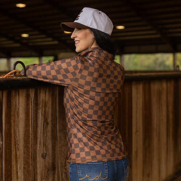 TOFFEE PLAID SUN SHIRT
