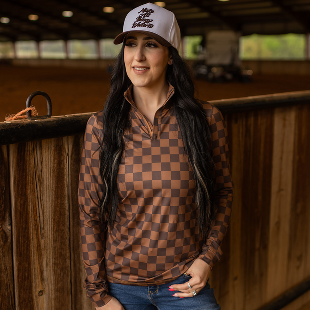 TOFFEE PLAID SUN SHIRT