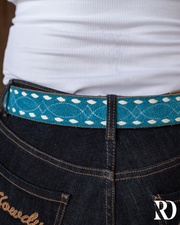 COLORED LEATHER BUCKSTITCH BELTS