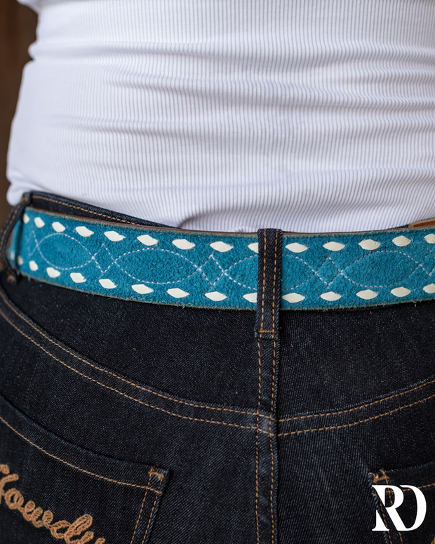 COLORED LEATHER BUCKSTITCH BELTS