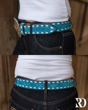 COLORED LEATHER BUCKSTITCH BELTS