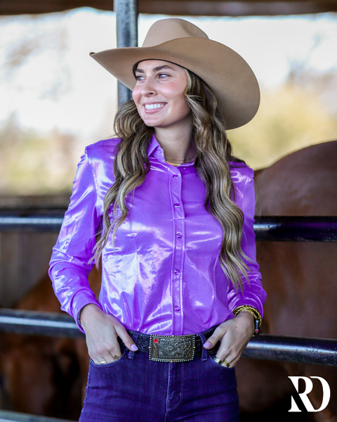 Chemise de cowgirl pour femme - T-shirt à manches courtes Chemise de cowgirl pour femme - T-shirt à manches courtes