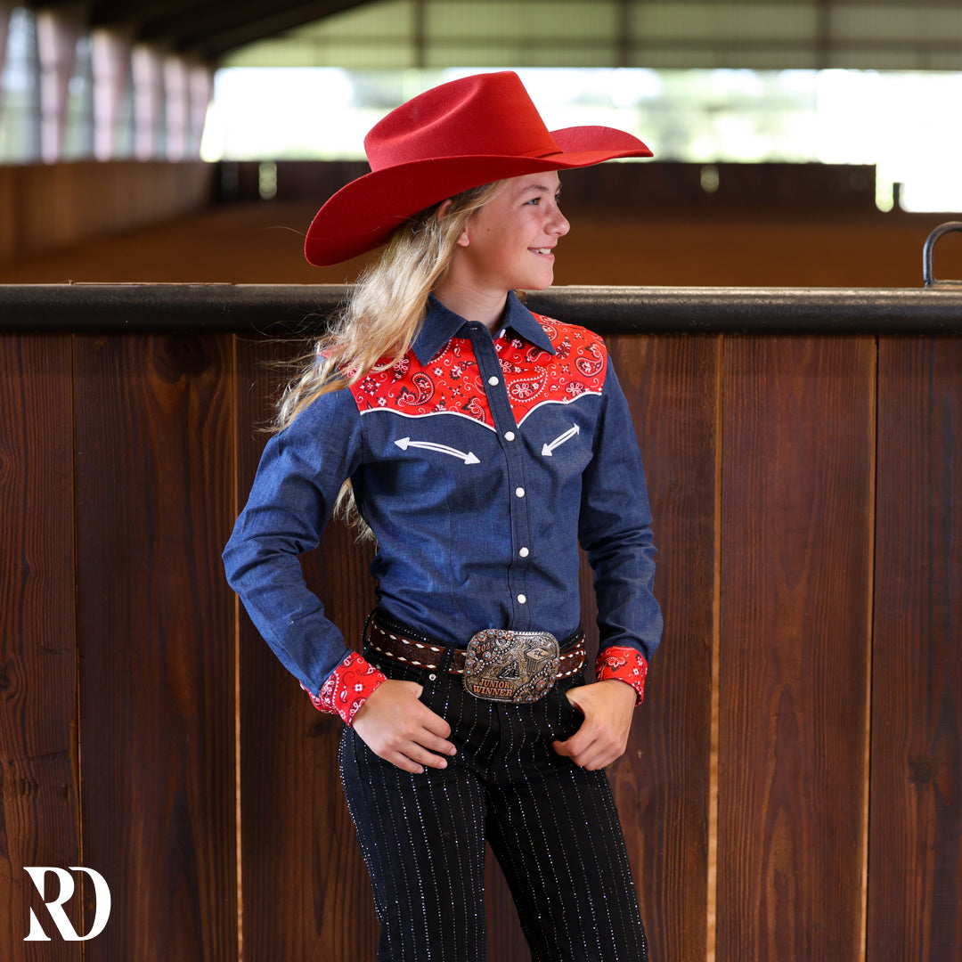ranch dress'n clothing FLASH Performance Rodeo Shirt The Tack Stop Large (Womens Size 18 TODDLER BUTTON DOWN | DUCK