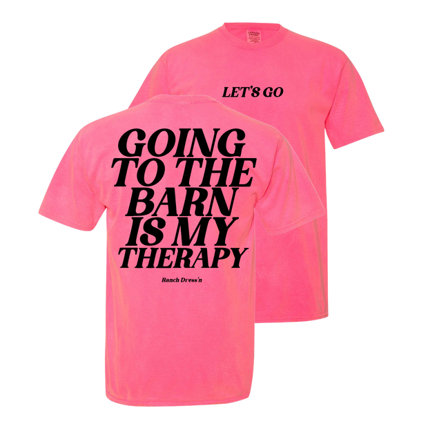 BARN THERAPY - NEON PINK TEE
