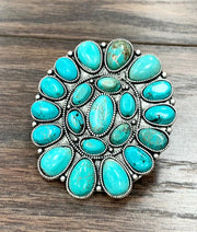 LARGE TURQUOISE NATURAL CLUSTER RING -  STYLE #335