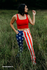 AMERICAN FLAG BOOTCUT JEANS
