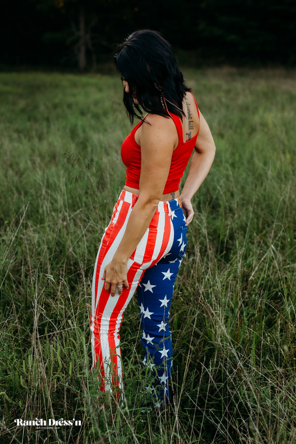 AMERICAN FLAG BOOTCUT JEANS