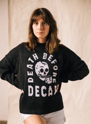 DEATH BEFORE DECAF SWEATER