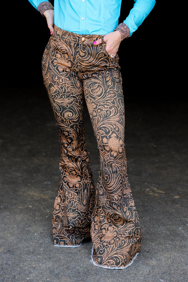 TOOLED LEATHER SUPER FLARES