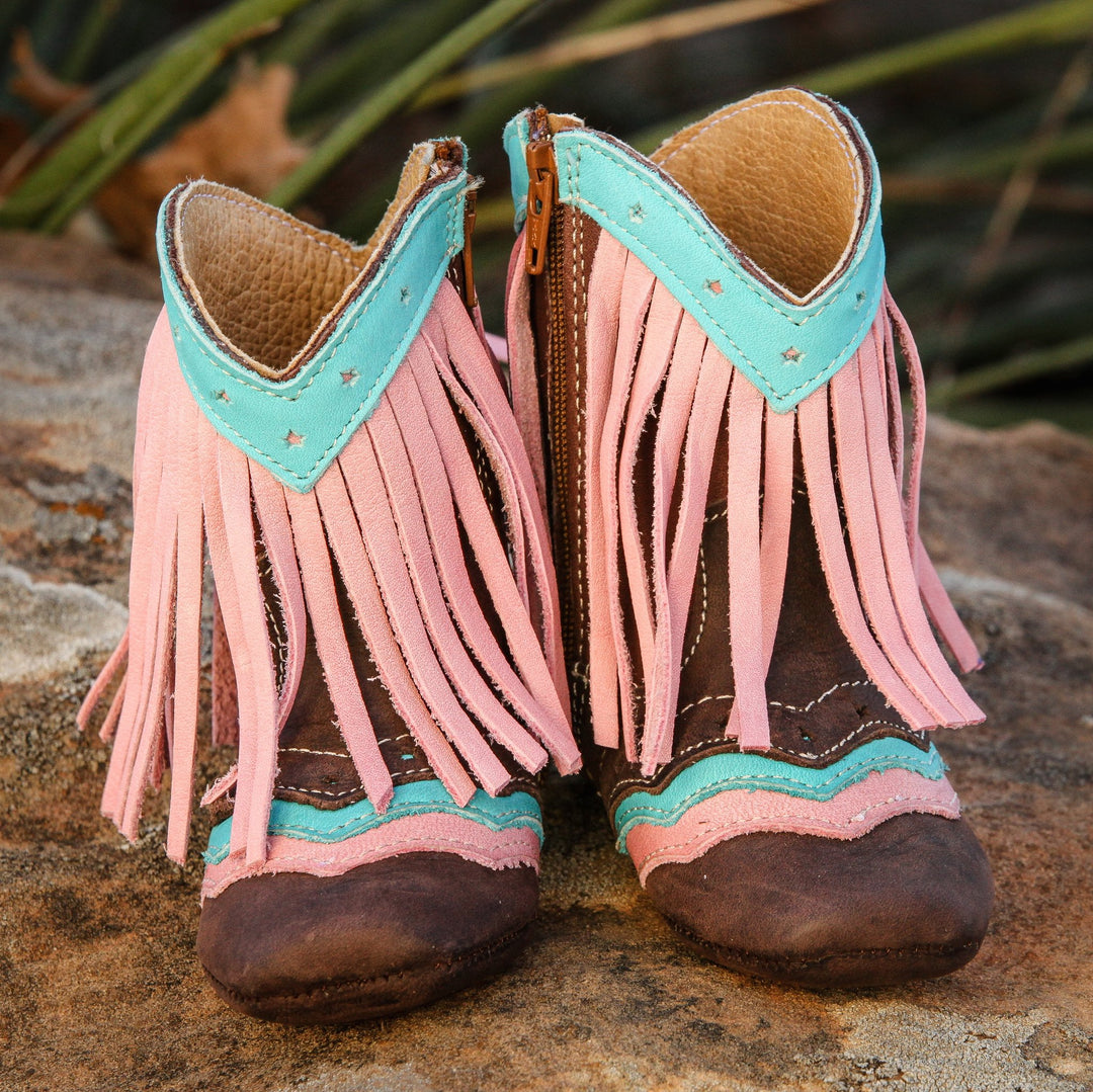 LYDDIE PINK FRINGE INFANT BOOTS Ranch Dress n