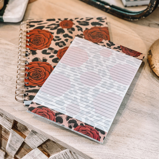 LEOPARD AND ROSES NOTEBOOK